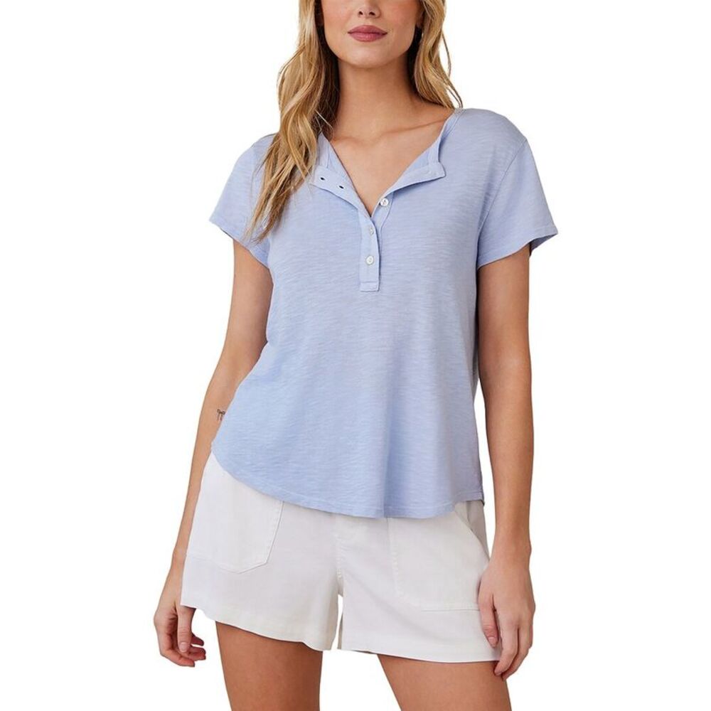 Bella Dahl Womens  Henley T-Shirt, Blue